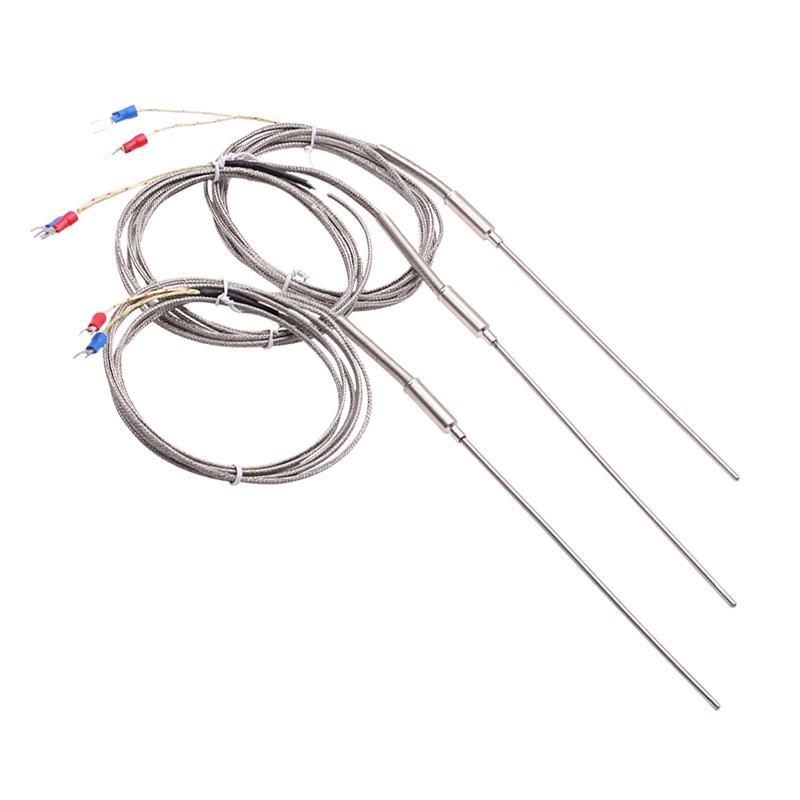 Naaldgepantserd flexibel thermokoppel, type K, 2-draads, hoge temperatuur, uiterst nauwkeurig thermokoppel met uitgebreide PT100 RTD-sensor