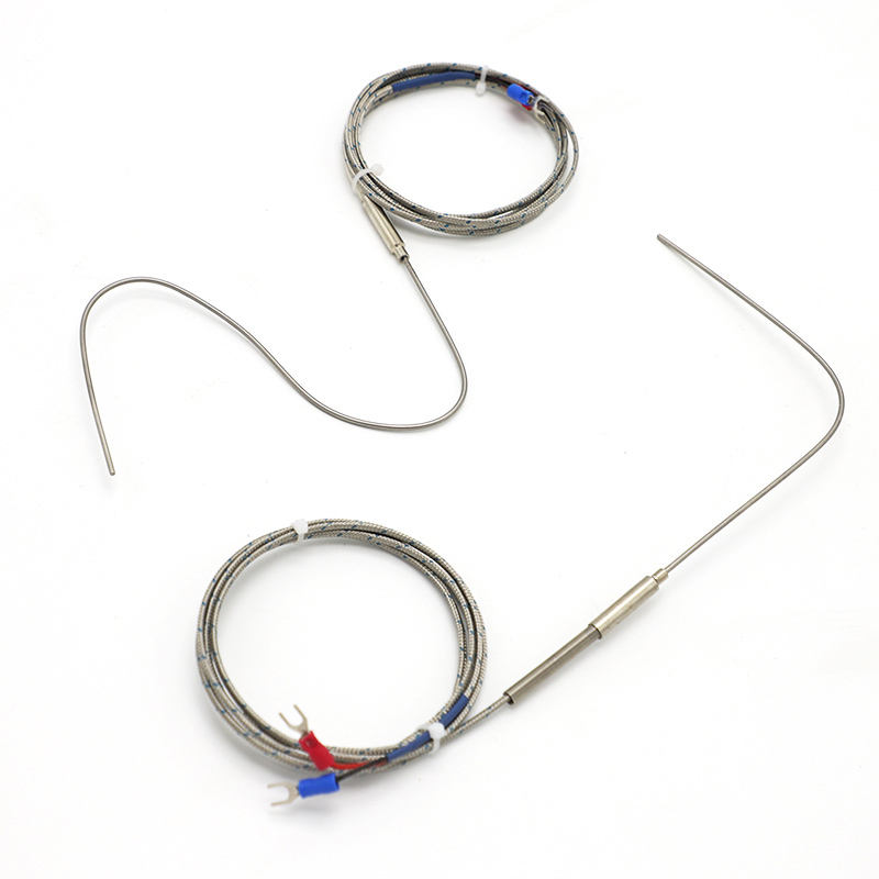 Naaldgepantserd flexibel thermokoppel, type K, 2-draads, hoge temperatuur, uiterst nauwkeurig thermokoppel met uitgebreide PT100 RTD-sensor