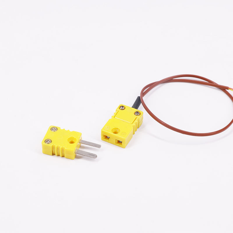 Bruine PTFE-omhulde temperatuurmeting 2-draads thermokoppel verlengkabel met thermokoppelstekker voor direct contact K-type sensor