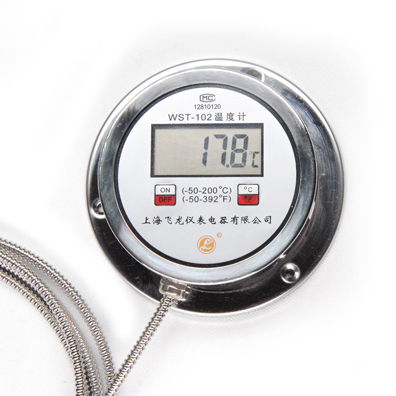 Zeer nauwkeurige thermometer met digitaal display Radiaal K-type Pt100-thermometer Digitale thermometer met flexibele slang van roestvrij staal