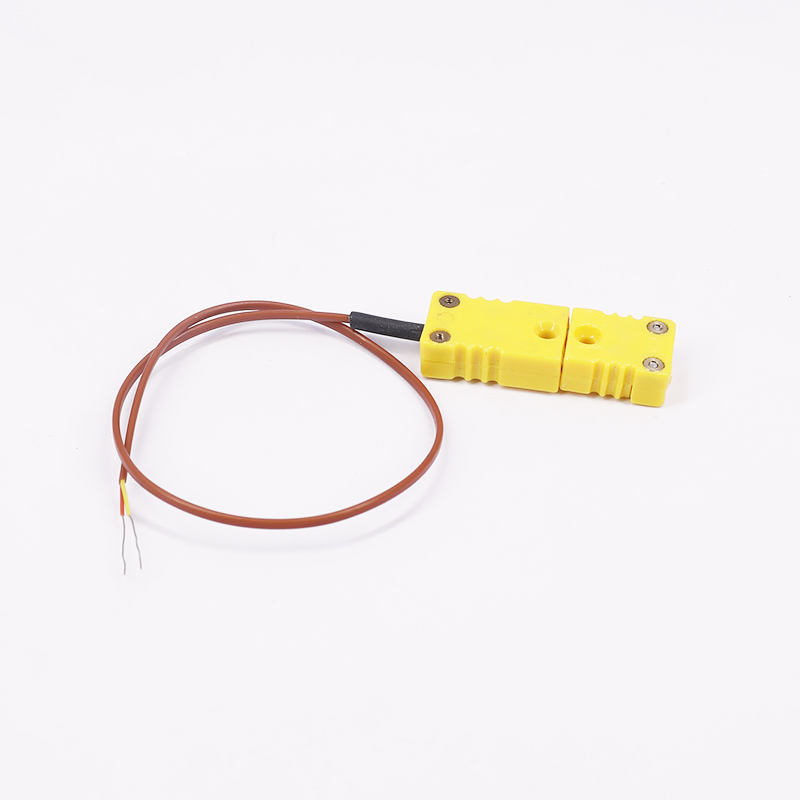Bruine PTFE-omhulde temperatuurmeting 2-draads thermokoppel verlengkabel met thermokoppelstekker voor direct contact K-type sensor