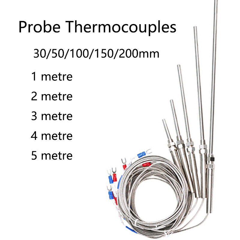 Naaldgepantserd flexibel thermokoppel, type K, 2-draads, hoge temperatuur, uiterst nauwkeurig thermokoppel met uitgebreide PT100 RTD-sensor